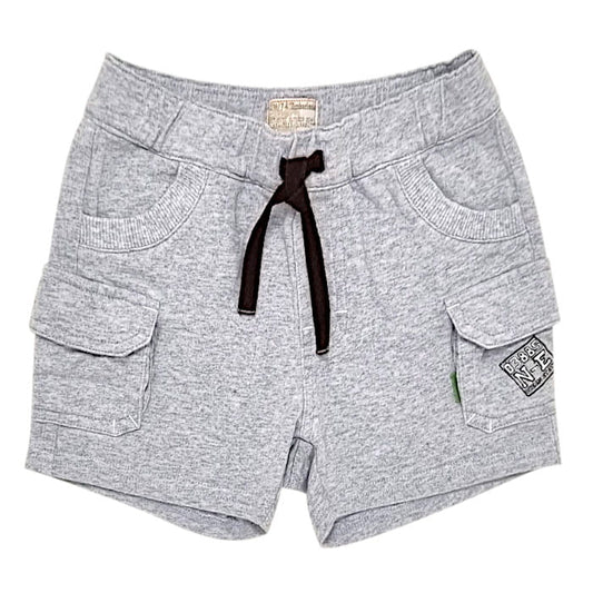 Short bébé garçon gris chiné en coton, taille 12 mois, marque Timberland - seconde main premium