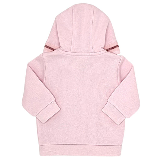 Sweat bébé rose zippé Boss, vue de dos, fille 3 mois