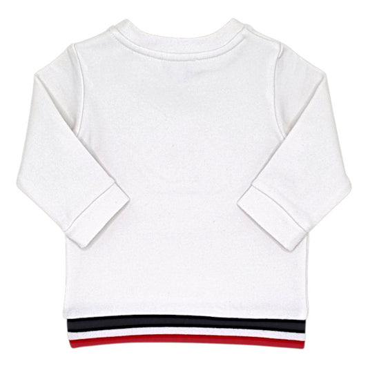 Sweat bébé blanc en molleton Jacadi, vue de dos, garçon 6 mois