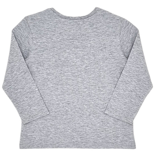 T-shirt bébé gris manches longues IKKS, vue de dos, garçon 18 mois