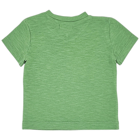 T-shirt bébé vert col V IKKS, vue de dos, garçon 3 mois