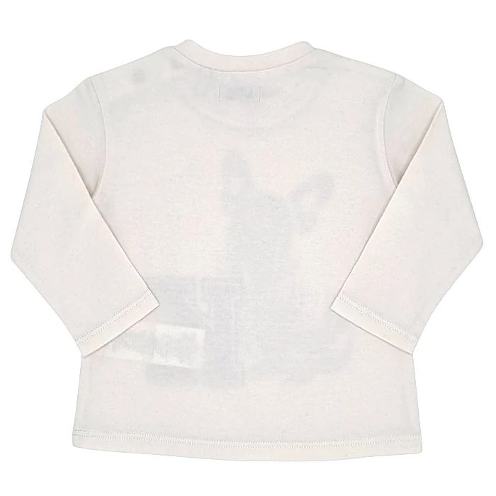 T-shirt bébé garçon IKKS 6 mois, écru, à manches longues et col rond