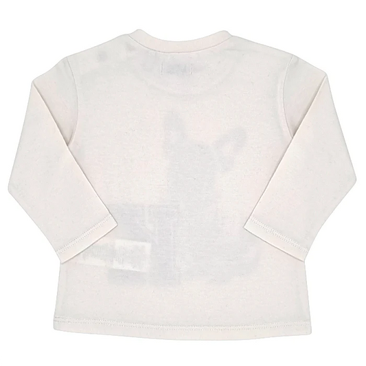 T-shirt bébé garçon IKKS 6 mois, écru, à manches longues et col rond