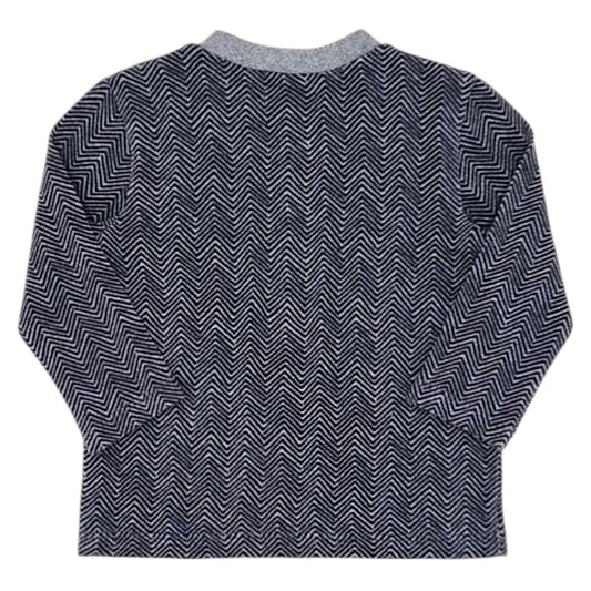 T-shirt bébé gris motif chevrons IKKS, vue de dos, garçon 6 mois