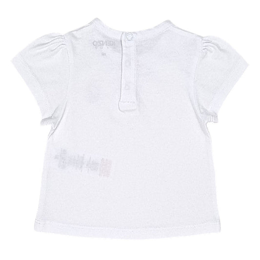 T-shirt bébé blanc en coton Kenzo, vue de dos, fille 9 mois