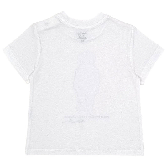 T-shirt bébé blanc motif Polo Bear Ralph Lauren, vue de dos, garçon 12 mois