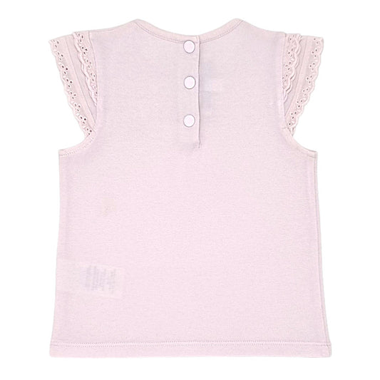 T-shirt bébé rose TC en strass Tartine et Chocolat, vue de dos, fille 18 mois