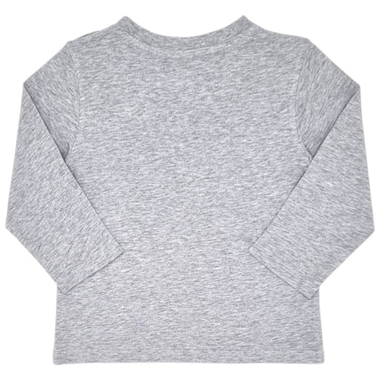 T-shirt bébé gris chiné logo imprimé Timberland, vue de dos, garçon 24 mois