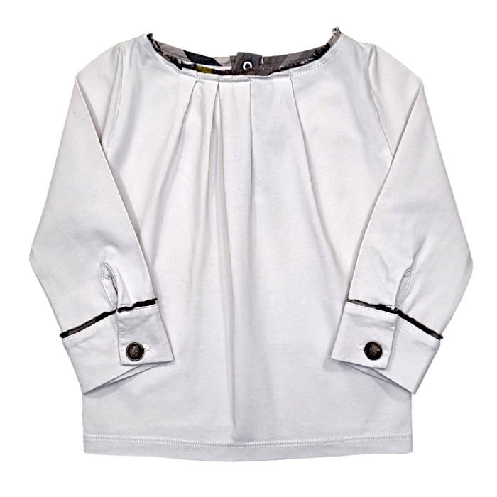 T-shirt Burberry bébé fille 12 mois blanc plissé - Vêtement luxe d'occasion