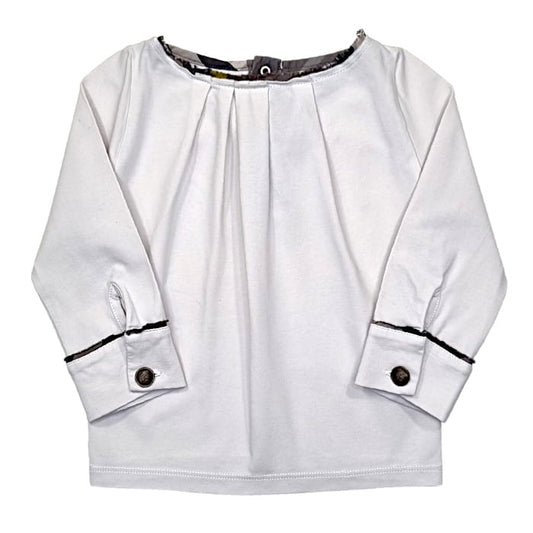 T-shirt Burberry bébé fille 12 mois blanc plissé - Vêtement luxe d'occasion