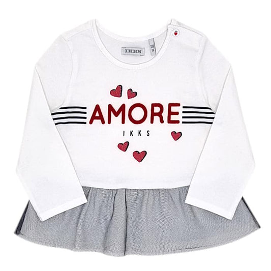T-shirt IKKS bébé fille 12 mois seconde main écru à message
