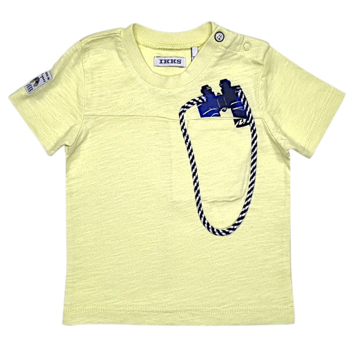 T-shirt bébé garçon jaune effet trompe-l’œil, taille 3 mois, marque IKKS - seconde main premium