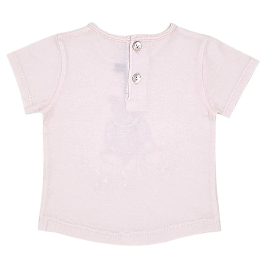 Tee-shirt rose manches courtes, Lili Gaufrette, fille 12 mois, vue de dos, vêtement d'occasion pour bébé en excellent état