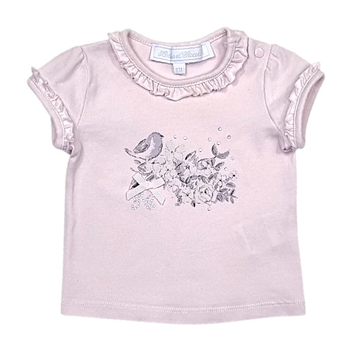 T-shirt Tartine et Chocolat fille 6 mois rose - Vêtement de marque bébé d'occasion