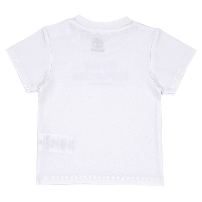 Tee-shirt blanc manches courtes, garçon 3 mois, vue de dos, vêtement bébé Timberland de seconde main, en état excellent à petit prix