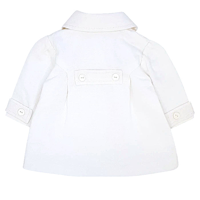 Veste bébé fille Escada 1 mois, blanche, patte boutonnée au dos