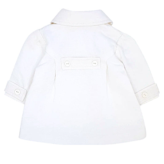 Veste bébé fille Escada 1 mois, blanche, patte boutonnée au dos