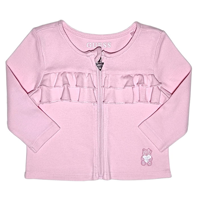 Veste Guess bébé fille d'occasion 3-6 mois rose à froufrous