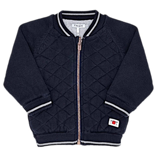 Veste bébé garçon marine/gris réversible, taille 12 mois, marque IKKS - seconde main premium