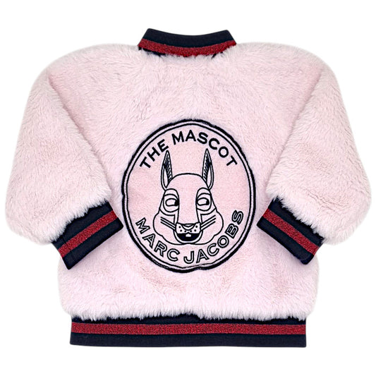 Veste bébé rose en fausse fourrure Marc Jacobs, vue de dos, fille 6 mois
