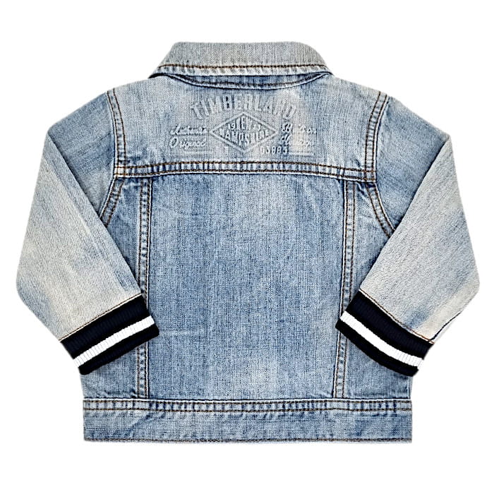 Veste en jean bleu délavé, Timberland, pour garçon 9 mois, vue de dos, vêtement seconde main bébé