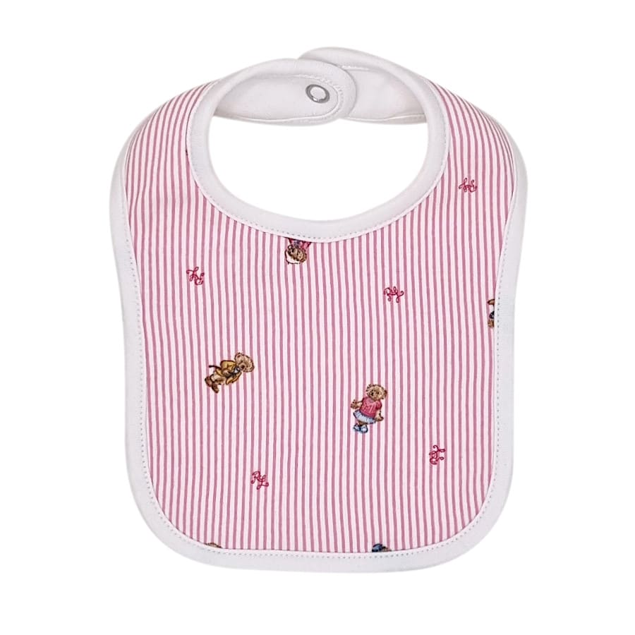 Bavoir bébé fille rose motif Polo Bear, taille , marque Ralph Lauren - seconde main luxe