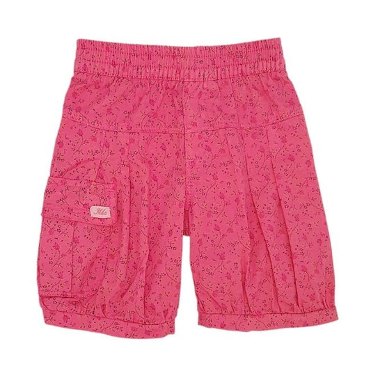Bermuda bébé fille rose motif floral, taille 6 mois, marque IKKS - seconde main premium
