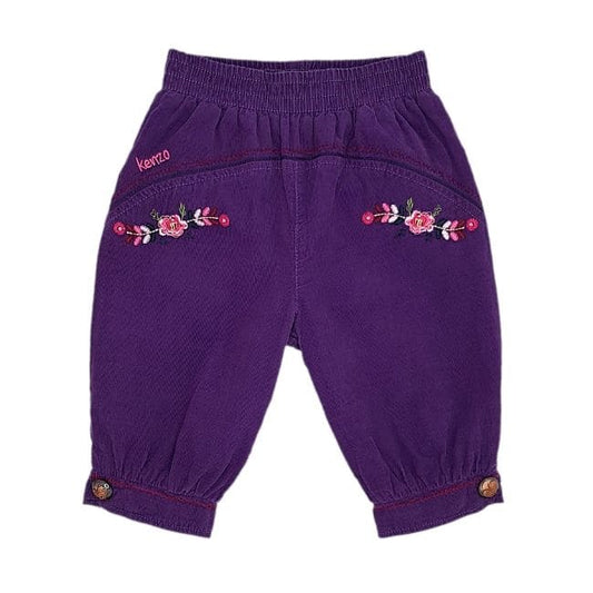 Bermuda bébé fille violet brodé, taille 12 mois, marque Kenzo - seconde main luxe