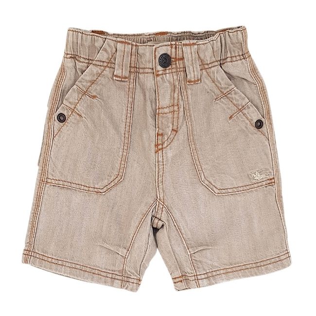 Bermuda bébé garçon beige en coton, taille 6 mois, marque Burberry - seconde main luxe