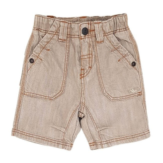 Bermuda bébé garçon beige en coton, taille 6 mois, marque Burberry - seconde main luxe