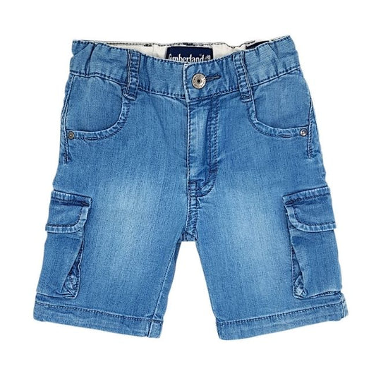 Bermuda cargo bébé garçon bleu délavé, taille 6 mois, marque Timberland - seconde main premium