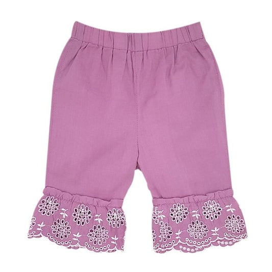 Bermuda bébé fille mauve en coton, taille 3 mois, marque Lili Gaufrette - seconde main premium