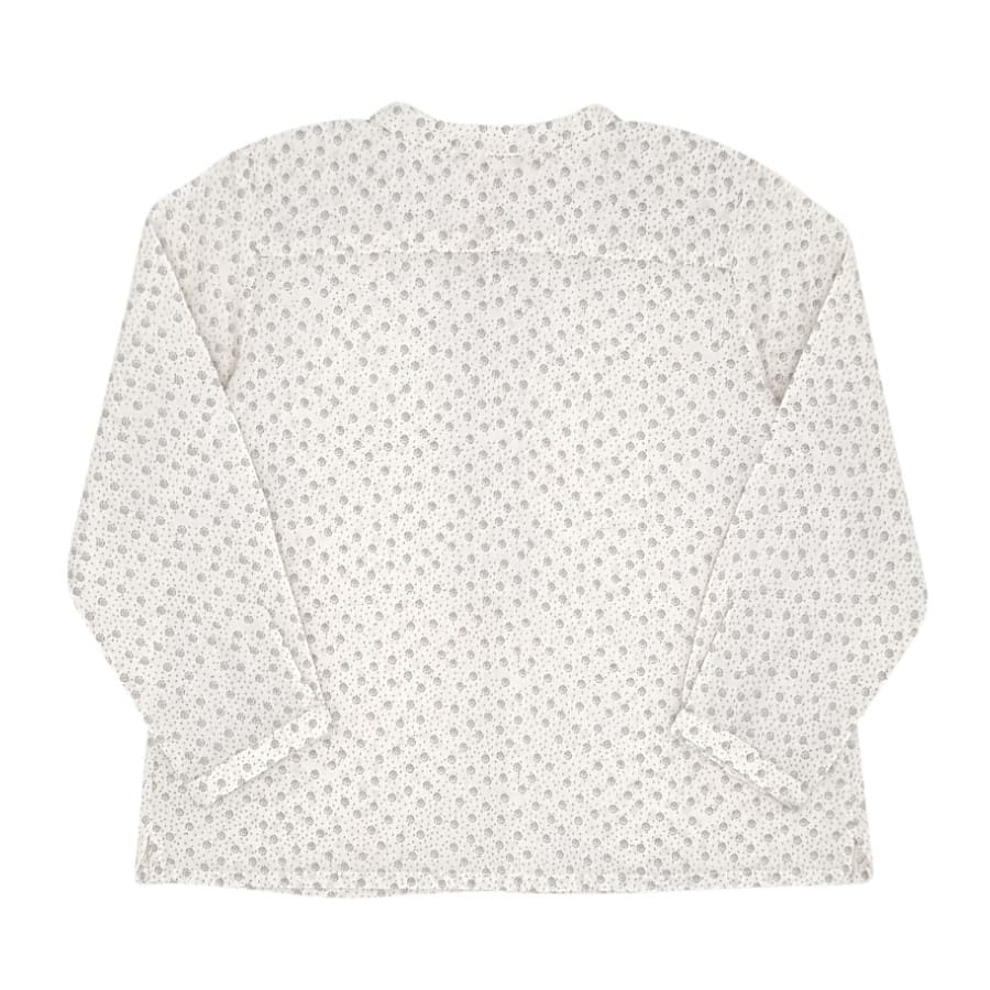 Blouse bébé fille écrue imprimé à col mao, taille 18 mois, marque Bonpoint - seconde main haut de gamme