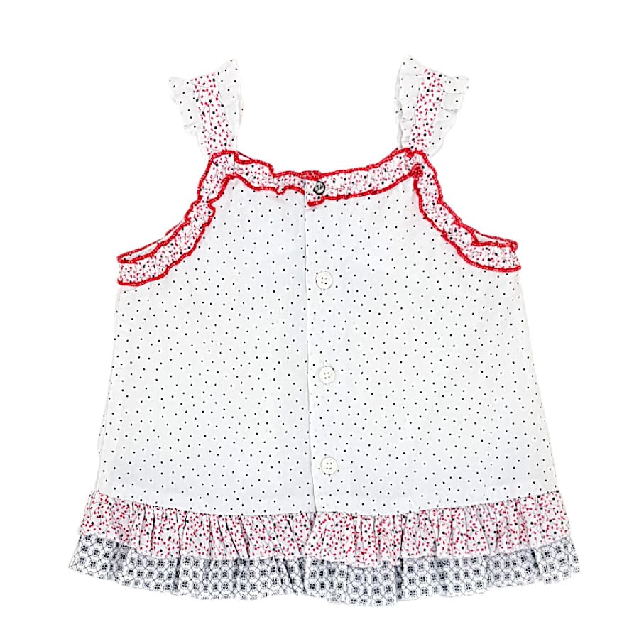 Blouse bébé fille blanche à bretelles fines, taille 18 mois, marque IKKS - seconde main premium