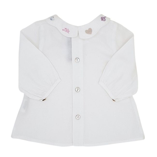 Blouse bébé fille motifs brodés LILI GAUFRETTE 3 mois à manches longues