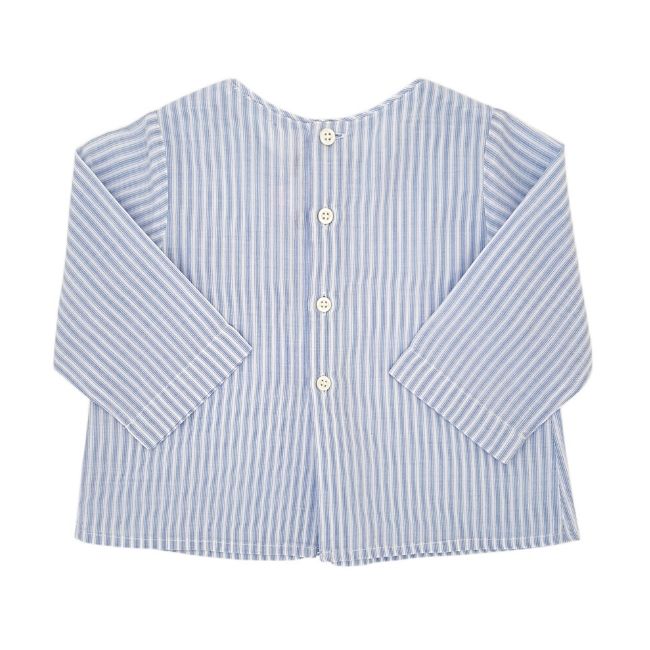 Blouse rayée bébé garçon bleu/blanc, taille 6 mois, marque Bonpoint - seconde main haut de gamme