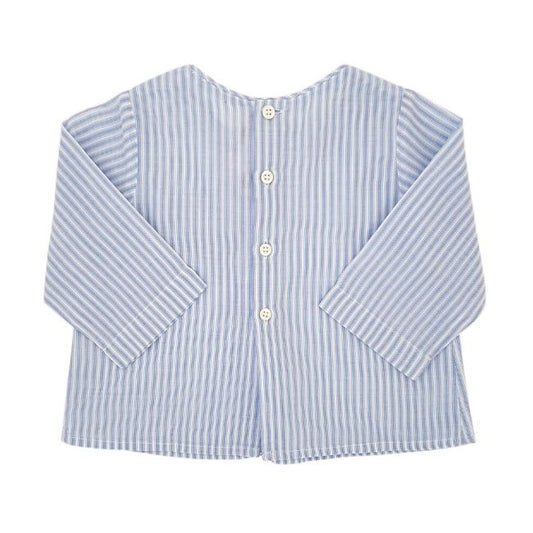 Blouse bébé garçon à rayures BONPOINT 6 mois à manches longues et boutonnage dos