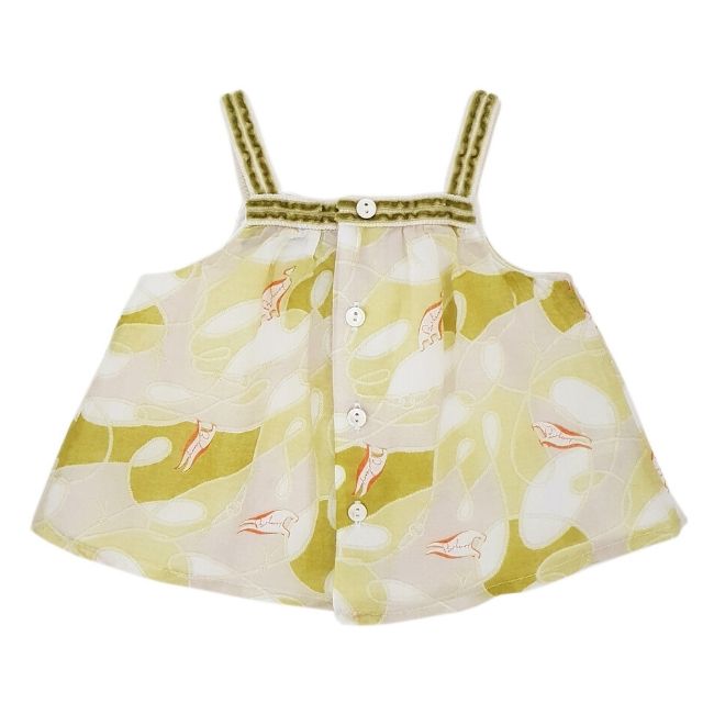 Blouse bébé fille à fines bretelles BURBERRY 6 mois avec boutons siglés