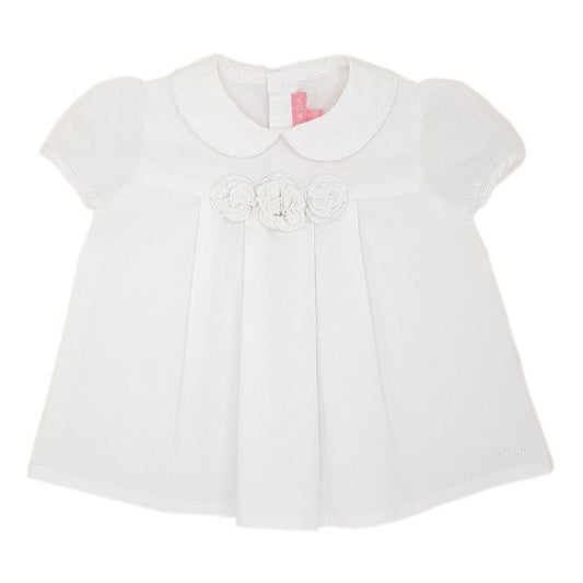 Blouse bébé fille blanche à fleurs, taille 18 mois, marque Escada - seconde main luxe