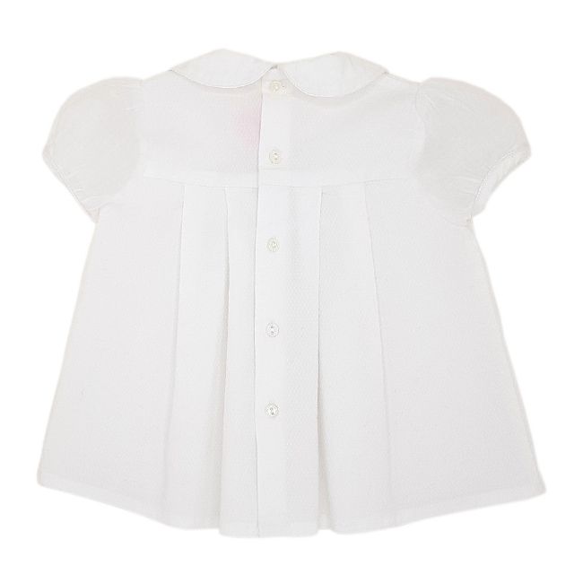 Blouse bébé fille blanche à fleurs, taille 18 mois, marque Escada - seconde main luxe