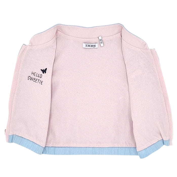 Blouson bébé fille réversible bleu/rose, taille 6 mois, marque IKKS - seconde main premium
