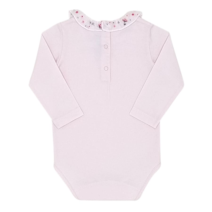 Body bébé fille rose à collerette brodée, taille 12 mois, marque Tartine et Chocolat - seconde main haut de gamme