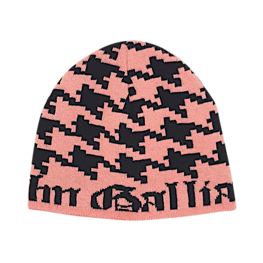 Bonnet bébé fille rose/noir, taille 6-9 mois, marque John Galliano - seconde main luxe