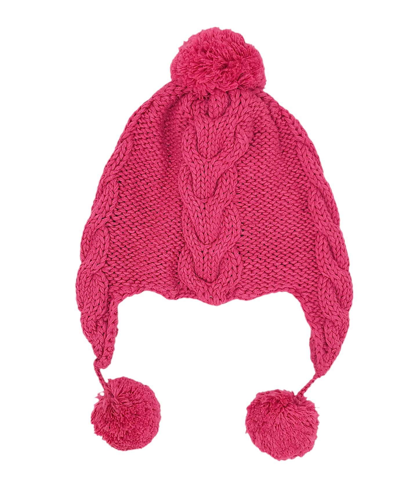 Bonnet bébé fille rose à torsades, taille 12-18 mois, marque Lili Gaufrette - seconde main premium