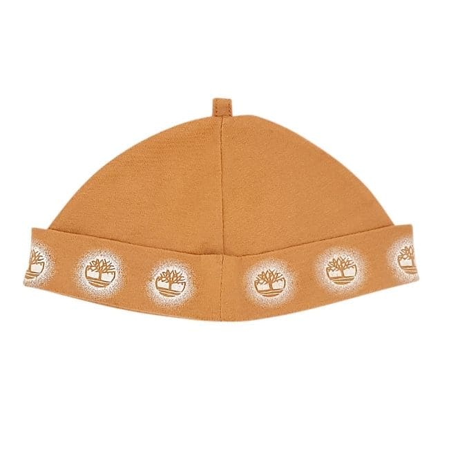 Bonnet bébé garçon camel imprimé logo, taille 0-3 mois, marque Timberland - seconde main premium
