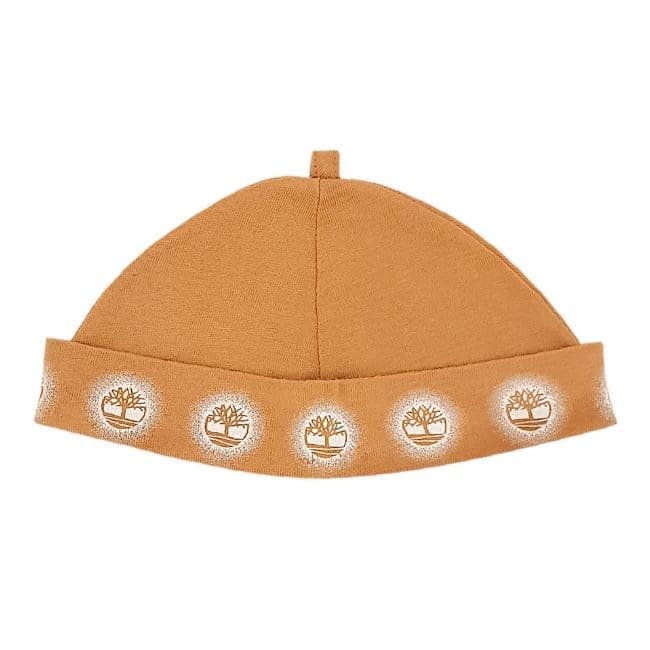 Bonnet bébé garçon camel imprimé logo, taille 0-3 mois, marque Timberland - seconde main premium