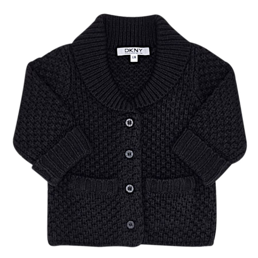 Cardigan bébé fille noir, taille 6 mois, marque DKNY - seconde main premium