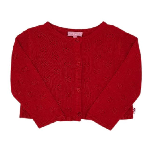 Cardigan bébé fille rouge, taille 9 mois, marque Escada - seconde main luxe