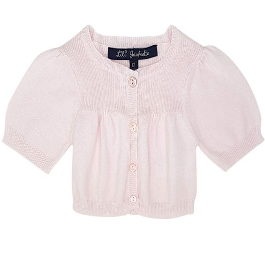 Cardigan bébé fille rose en coton, taille 12 mois, marque Lili Gaufrette - seconde main premium