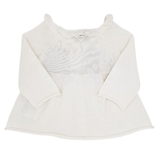 Cardigan bébé fille écru LILI GAUFRETTE 3 mois en maille de coton